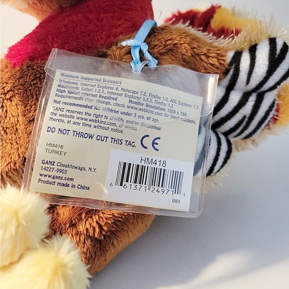 Webkinz Turkey Hm418 New With Unused Code Soft Cuddly Plush Actual Stuffed Toy - Picture 2 of 2